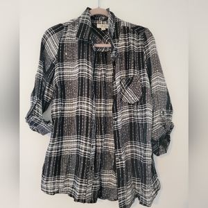 Style & co soft sequin button down